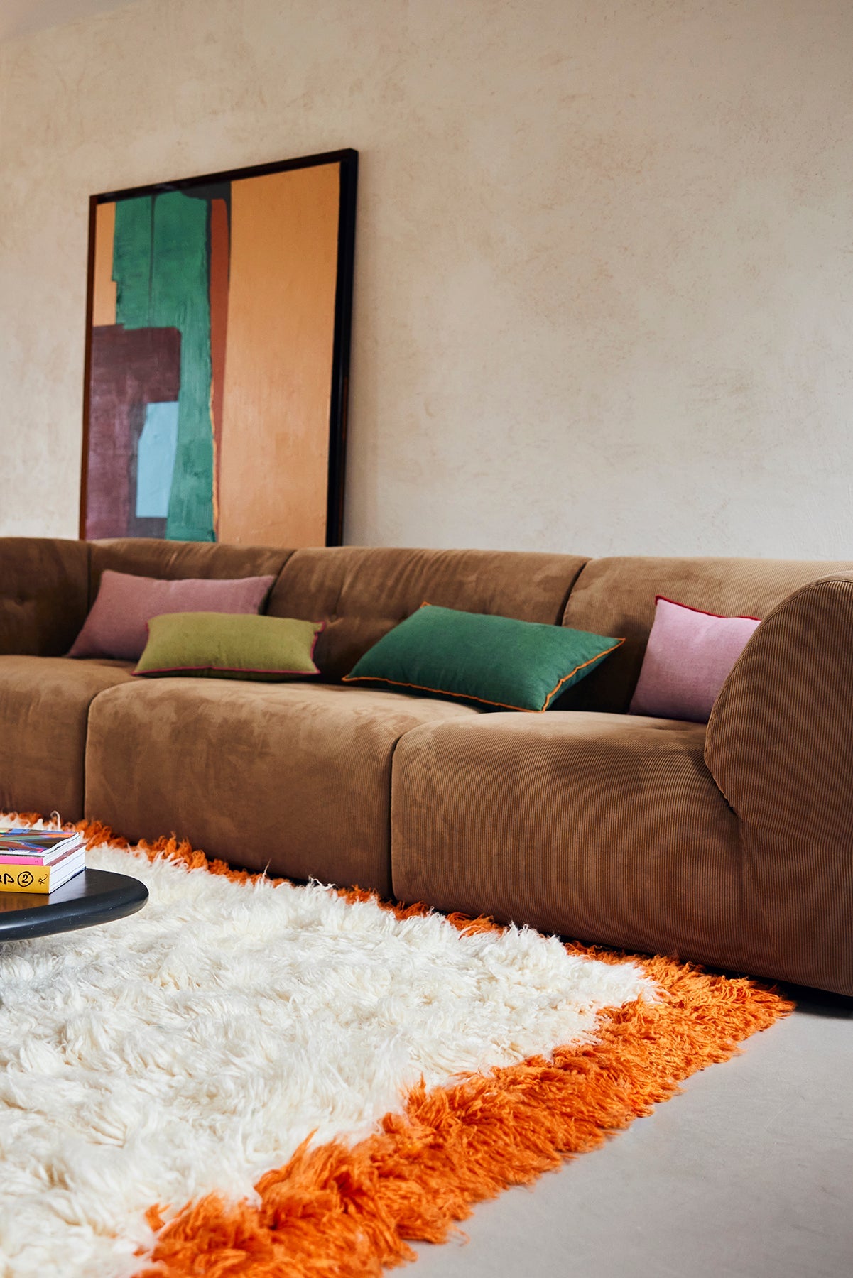HKliving Kissen COUNTRY HOUSE grün/orange | 60x5x35cm - Sir Henrys
