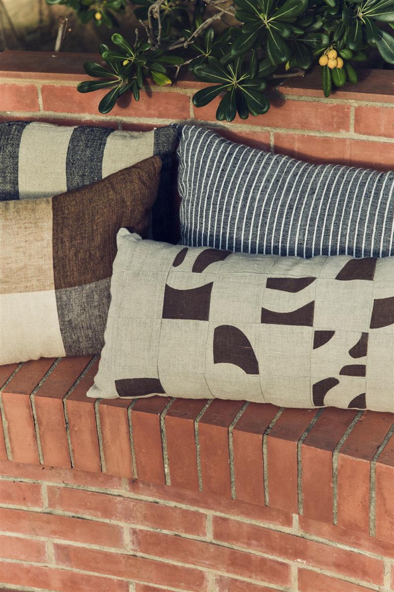 HKliving Kissen MONOCHROME STRIPE anthrazit | 70x40cm - Sir Henrys