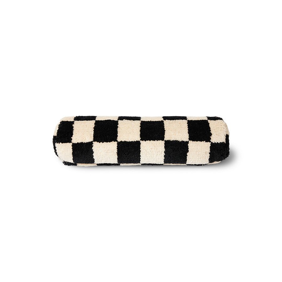 HKliving Kissen Rolle BLACK&WHITE schwarz weiß | Ø13x50cm - Sir Henrys