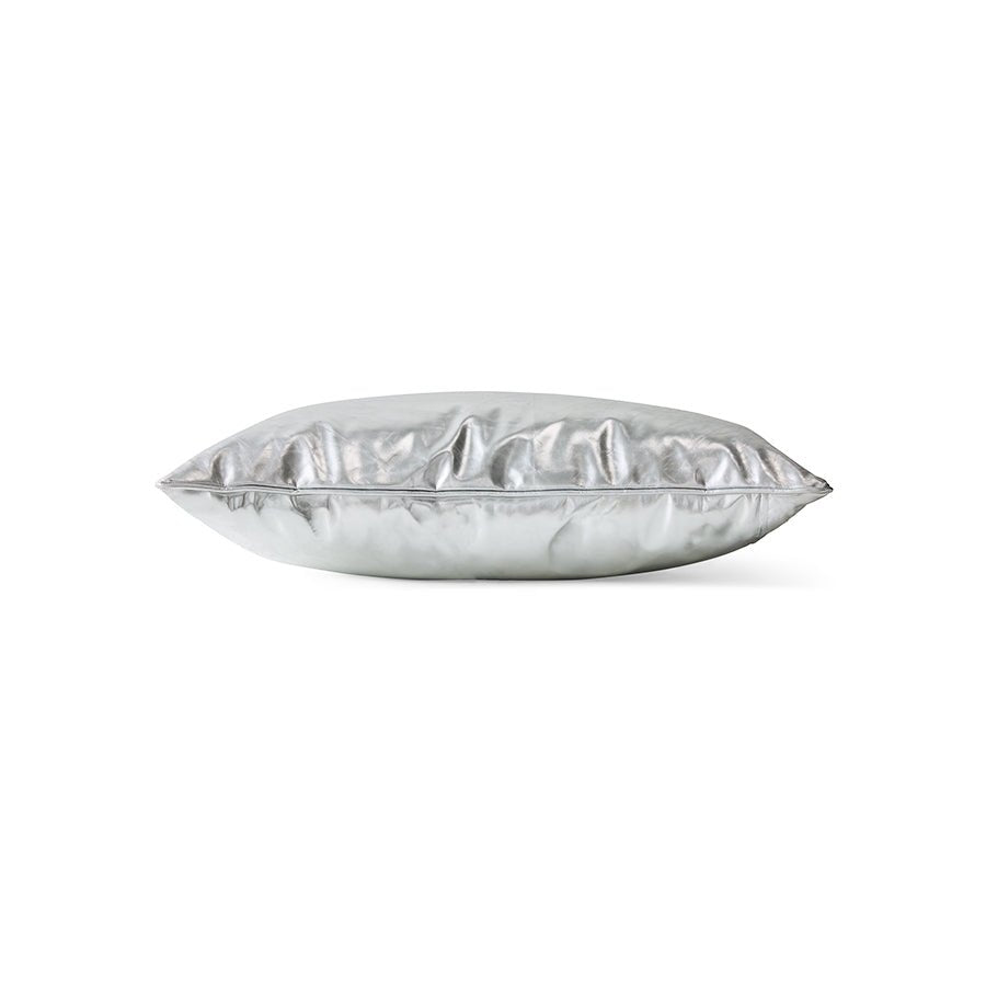 HKliving Kissen SILVER Kunstleder silber | 60x35x5cm - Sir Henrys