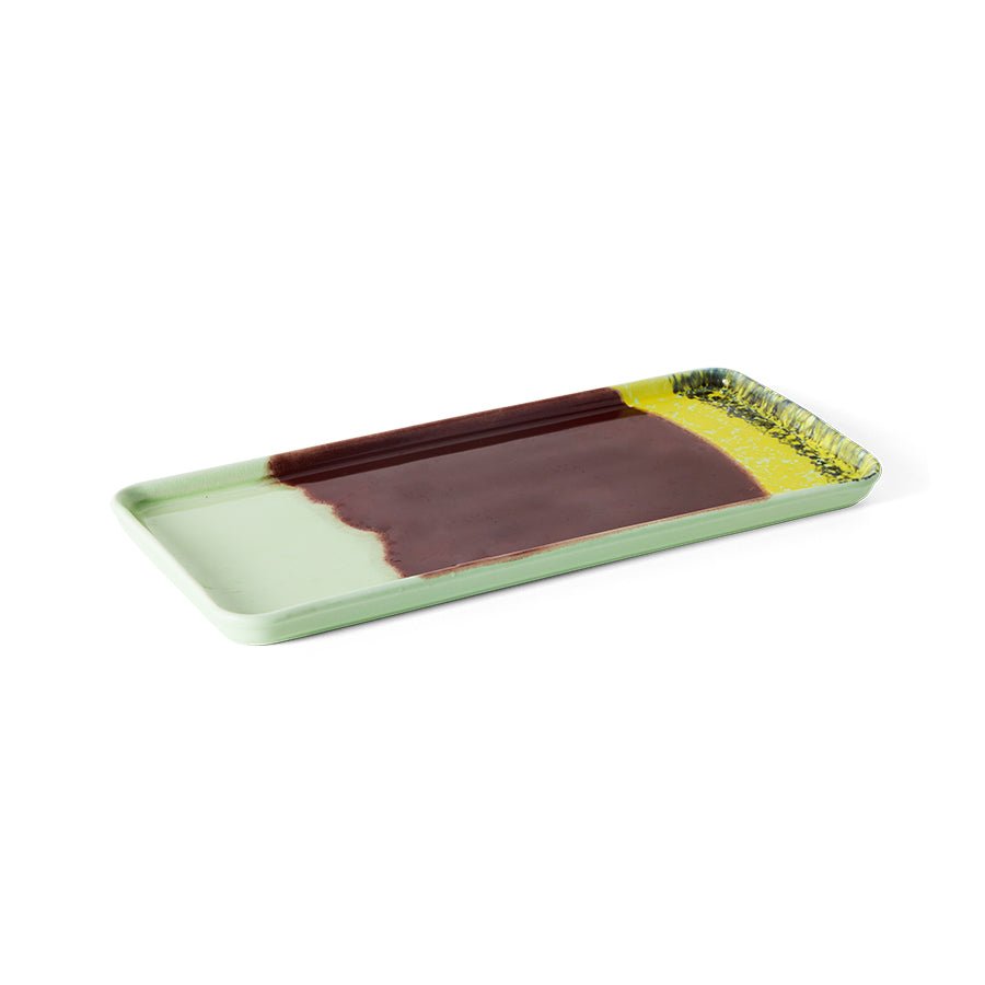 HKliving Kuchenplatte CHERRY 70s Ceramics bunt | 31,5x13,5x2cm - Sir Henrys