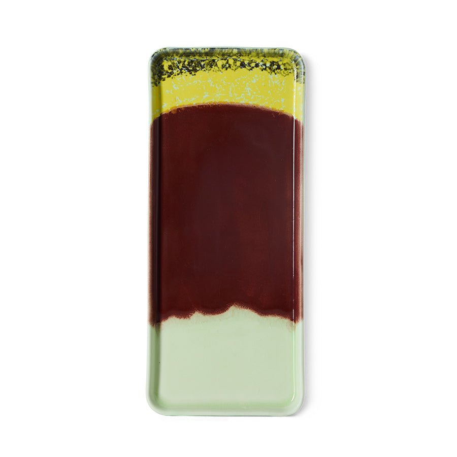 HKliving Kuchenplatte CHERRY 70s Ceramics bunt | 31,5x13,5x2cm - Sir Henrys