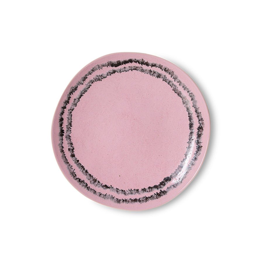 HKliving Kuchenteller BUBBLE 70s Ceramics pink | 22x22x2cm - Sir Henrys