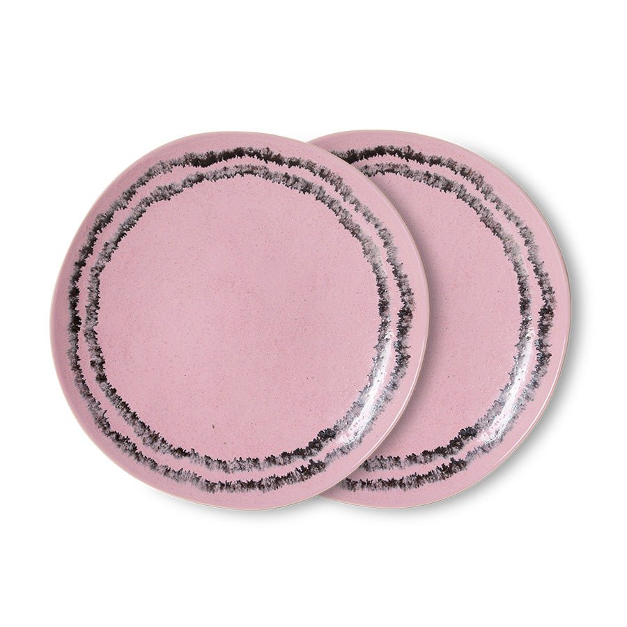 HKliving Kuchenteller BUBBLE 70s Ceramics pink | 22x22x2cm - Sir Henrys