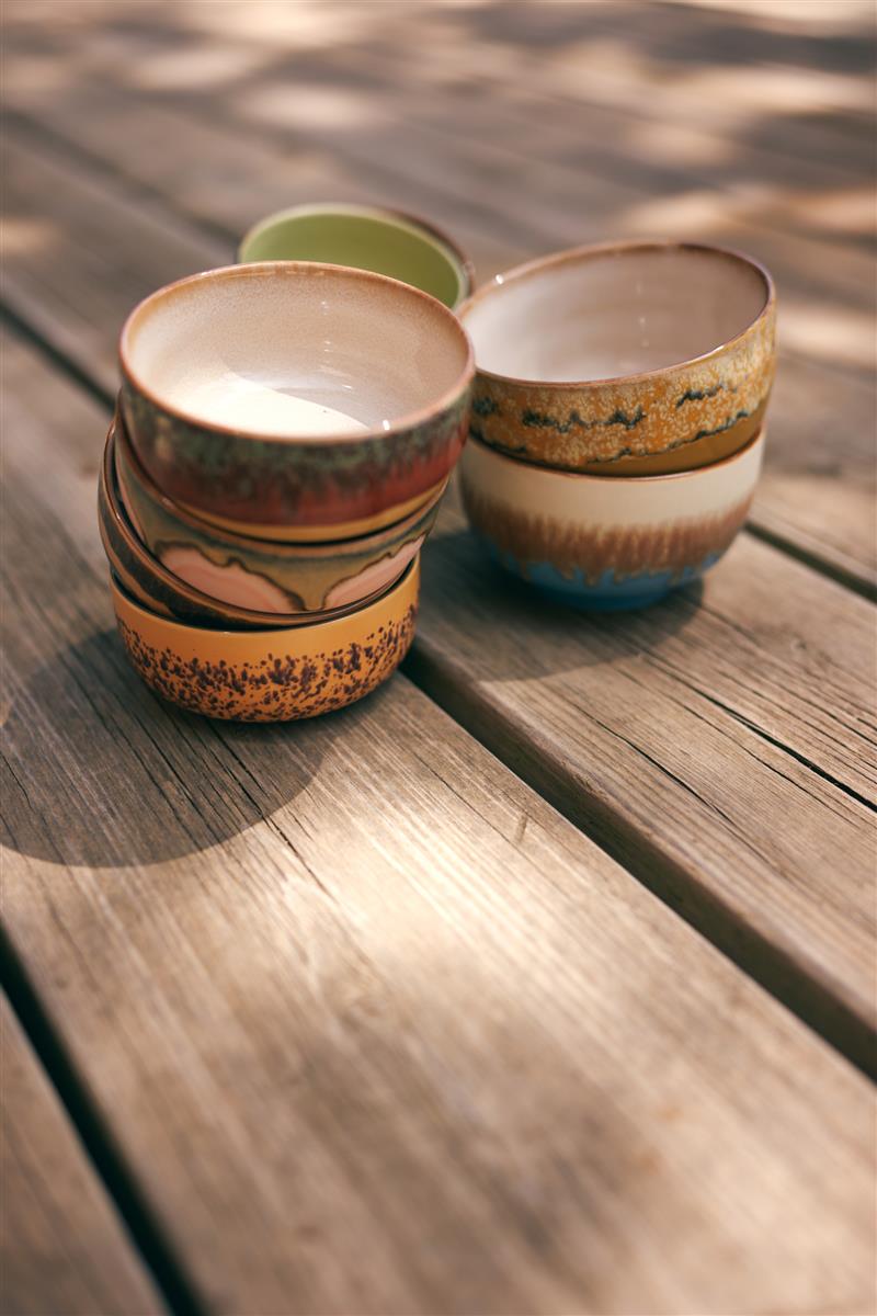 HKliving Noodle Bowls SEABREEZE 70's bunt 4er Set | Ø 13,5cm H 8cm - Sir Henrys