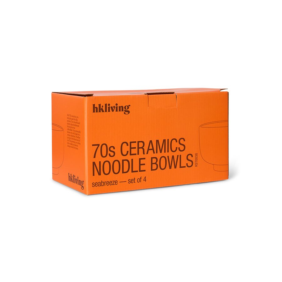 HKliving Noodle Bowls SEABREEZE 70's bunt 4er Set | Ø 13,5cm H 8cm - Sir Henrys