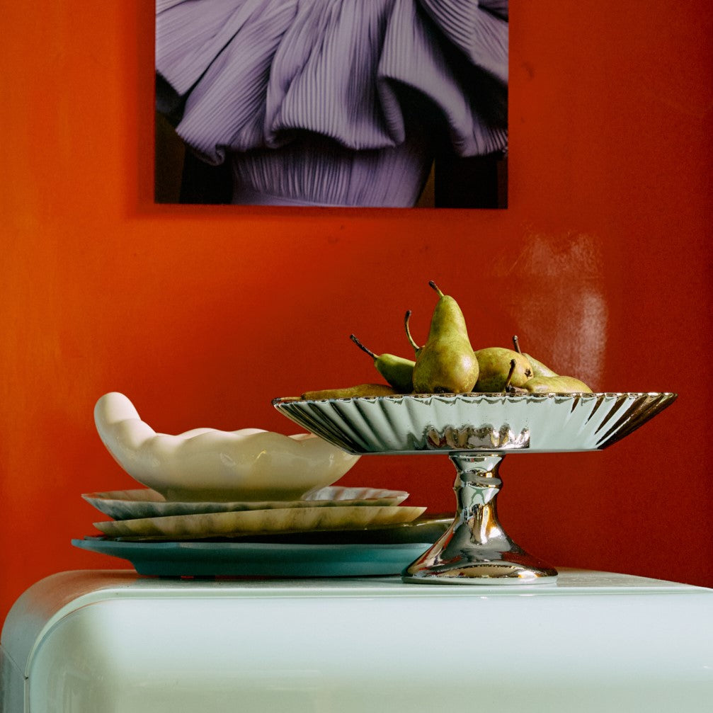 HKliving Platte CLEAN new classics chrome silber | 34x23x12,3cm