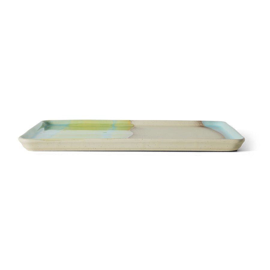 HKliving Platte GLINT 70s Ceramic bunt | 22,5x33x2cm - Sir Henrys