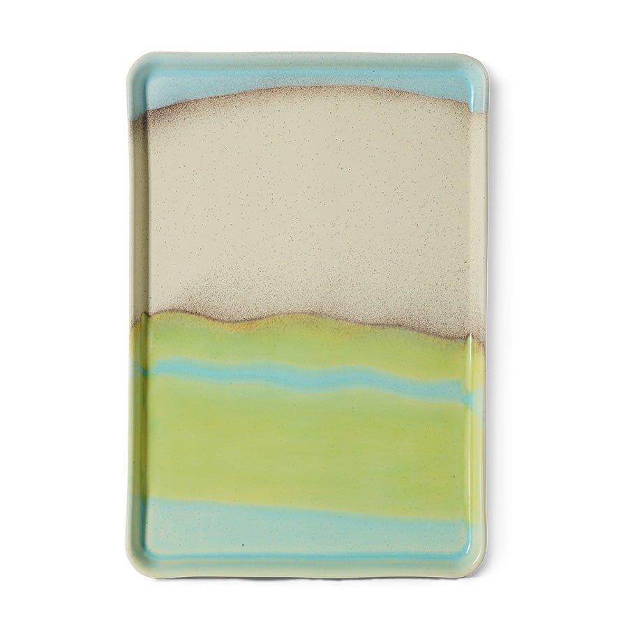 HKliving Platte GLINT 70s Ceramic bunt | 22,5x33x2cm - Sir Henrys