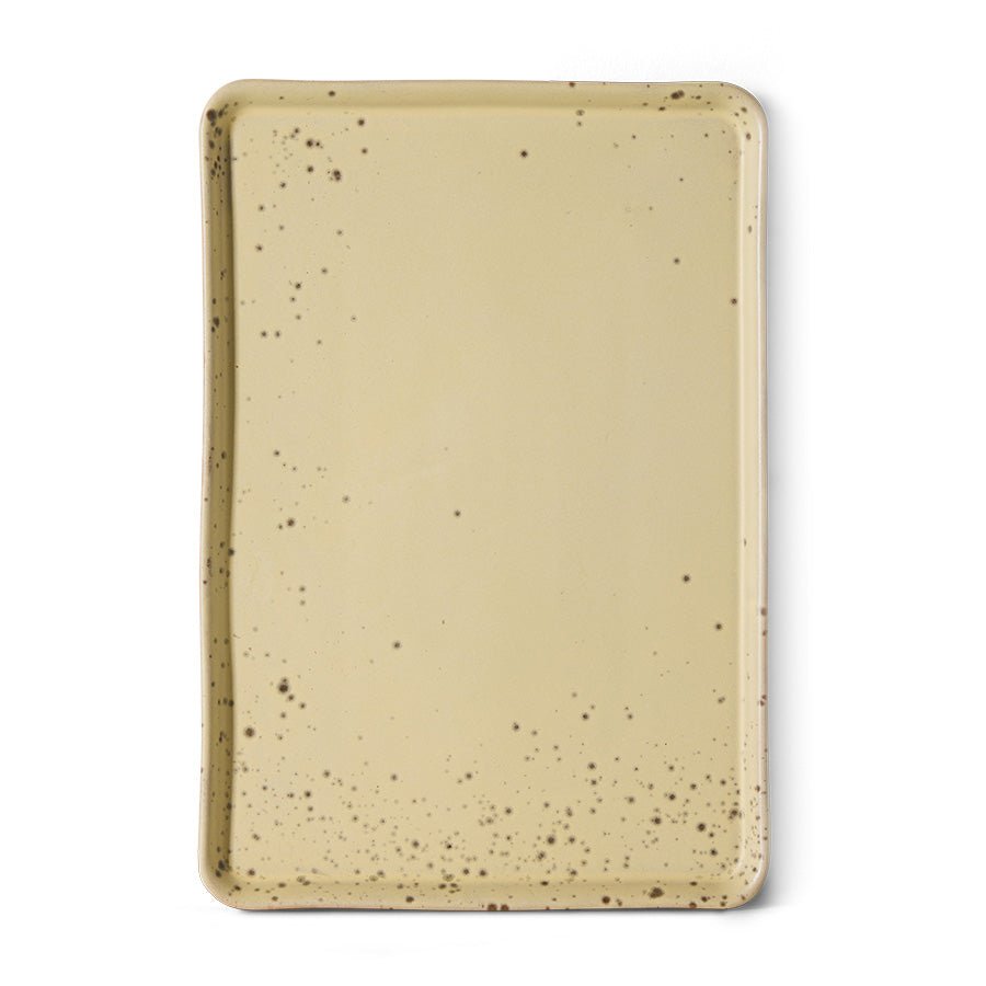 HKliving Platte GRIT 70s Ceramics beige | 22,5x33x2cm - Sir Henrys