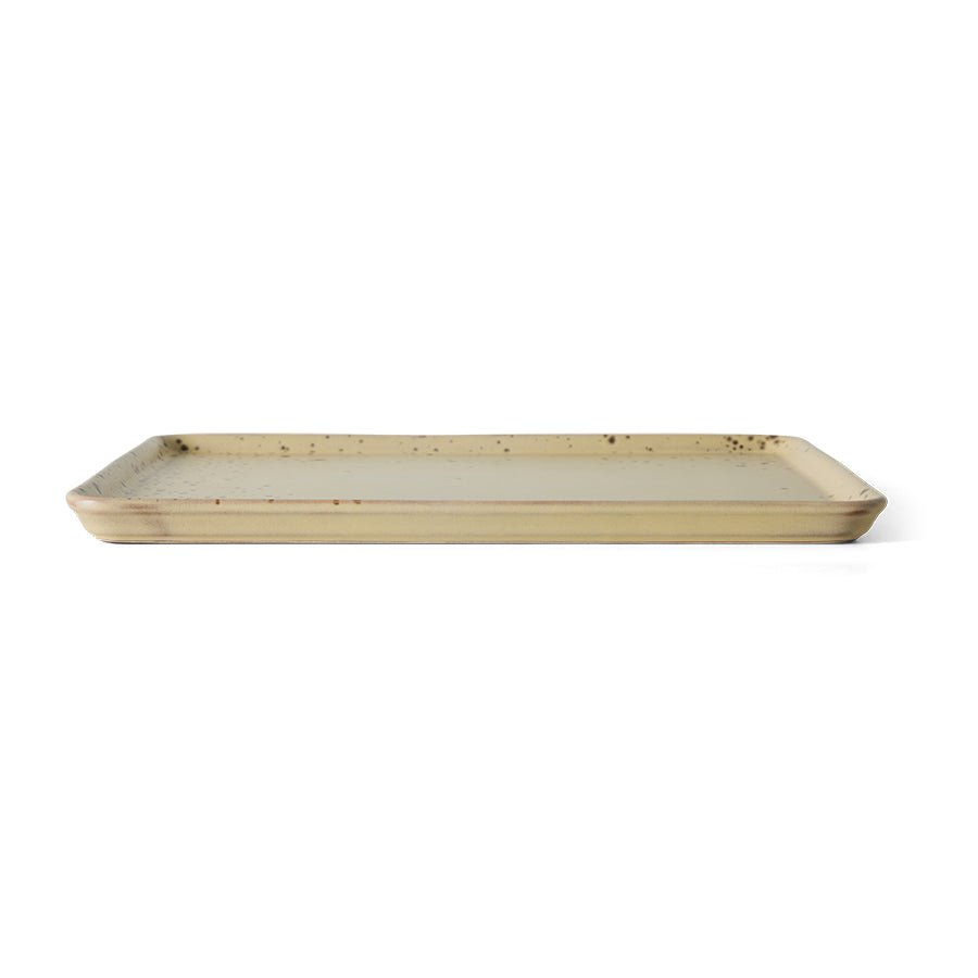 HKliving Platte GRIT 70s Ceramics beige | 22,5x33x2cm - Sir Henrys