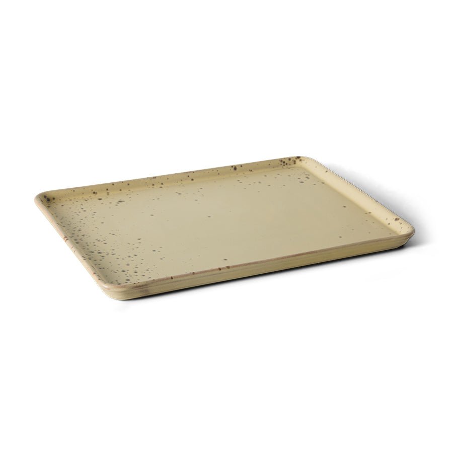 HKliving Platte GRIT 70s Ceramics beige | 22,5x33x2cm - Sir Henrys