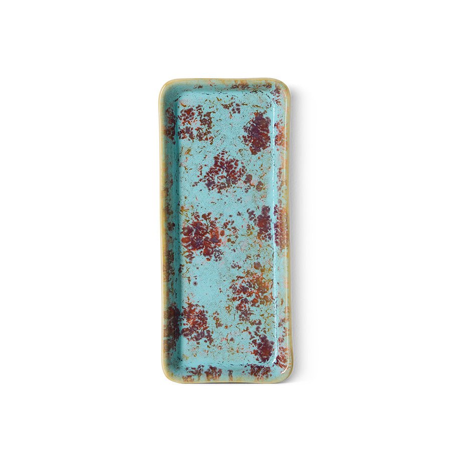 HKliving Platte PATINA 70s Ceramics bunt | 7,7x18x2cm - Sir Henrys