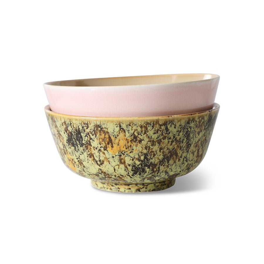 HKliving Ramen Bowls ASCEND 70's bunt 2er Set | 19x19x8,5cm - Sir Henrys