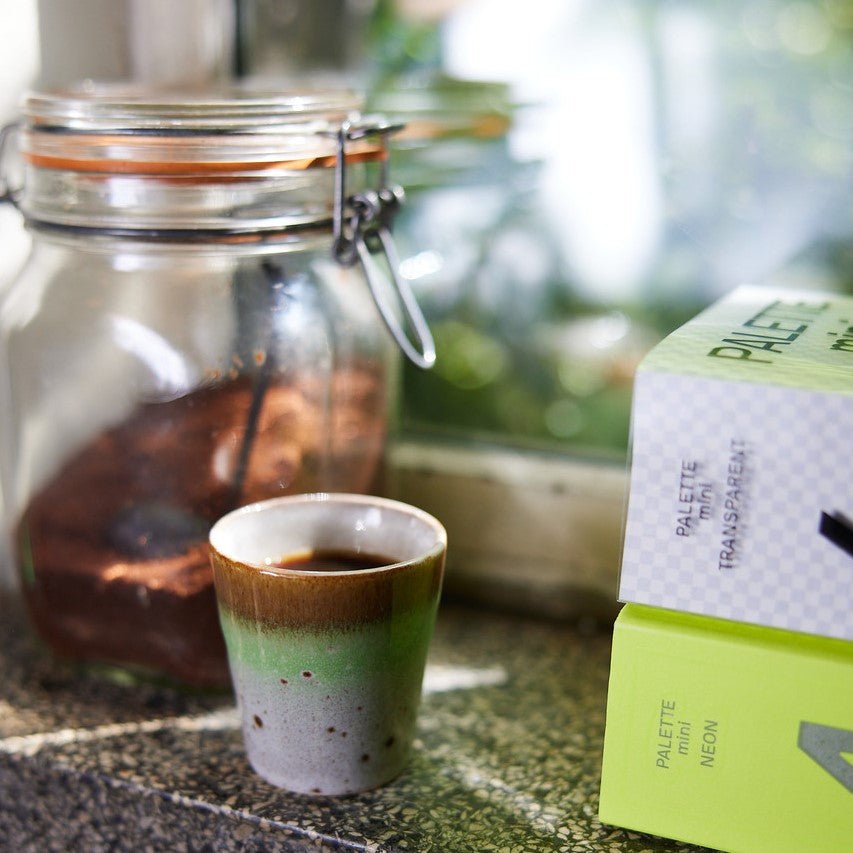 HKliving Ristretto Mugs GOOD VIBES bunt 4er Set | 5,8x5,8x6,2cm - Sir Henrys