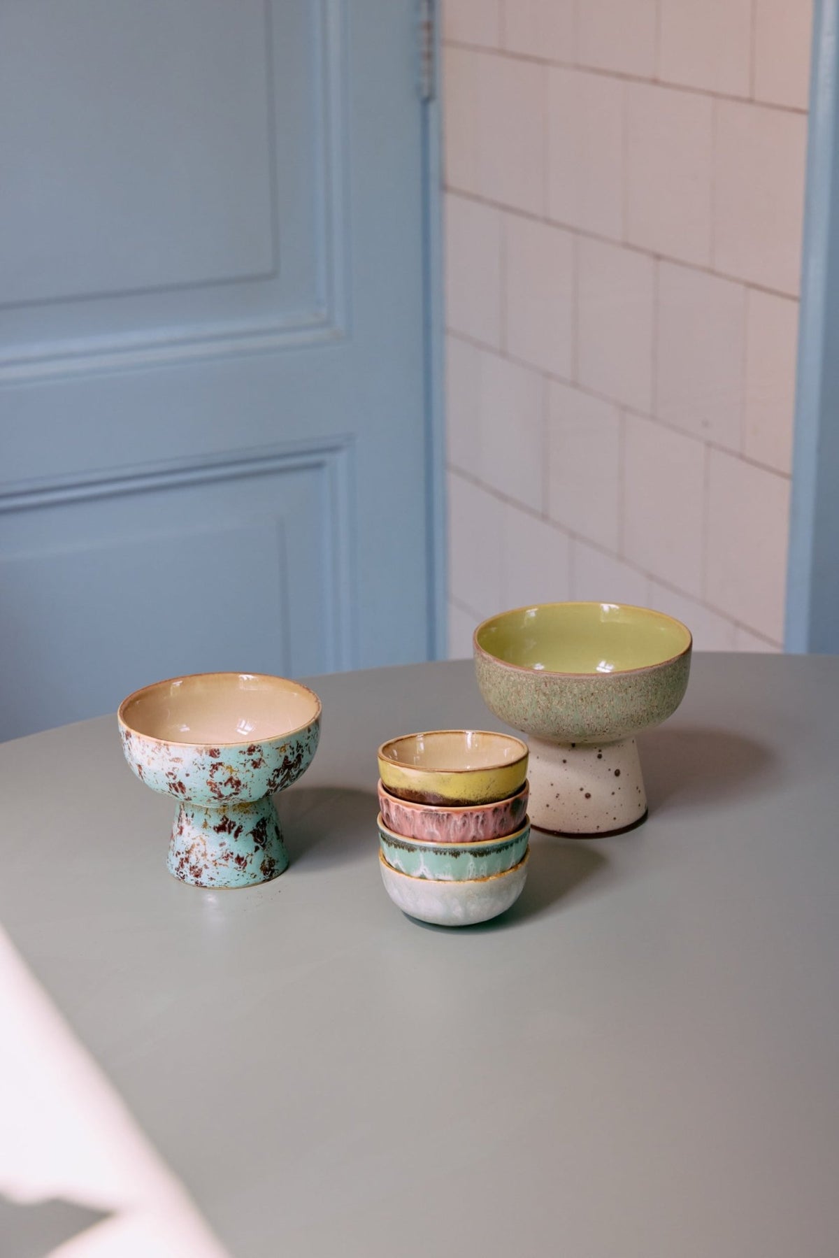 HKliving Schale Bowls XS MODERNIST 70s Ceramicsbunt 4er Set | Ø8,3x3,8cm - Sir Henrys