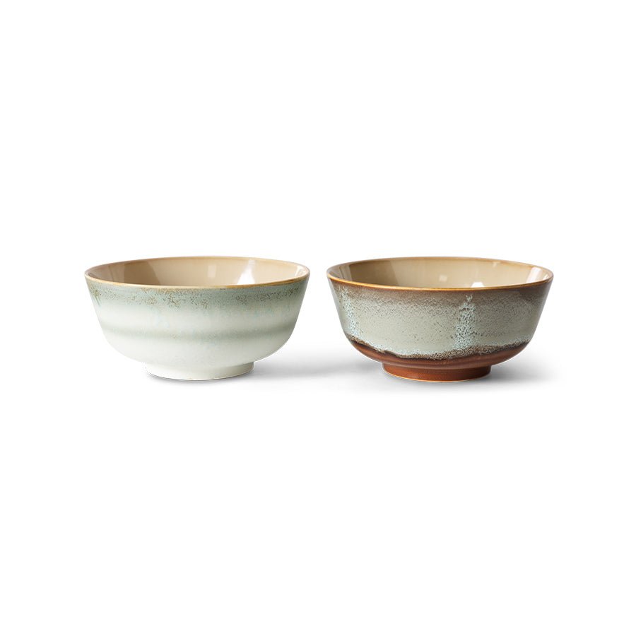 HKliving Schüssel Ramen Bowls VERGE 70s Ceramics bunt 2er Set | Ø19x8,5cm - Sir Henrys