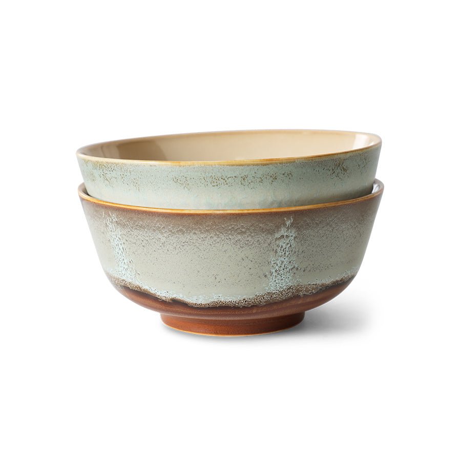 HKliving Schüssel Ramen Bowls VERGE 70s Ceramics bunt 2er Set | Ø19x8,5cm - Sir Henrys