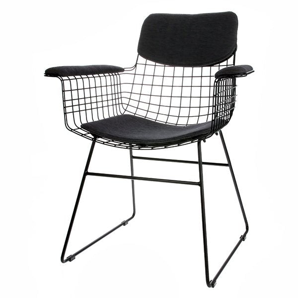 HKliving Sitzkissen WIRE ARMCHAIR Comfort kit dark grey | 39x46x1,5cm - Sir Henrys