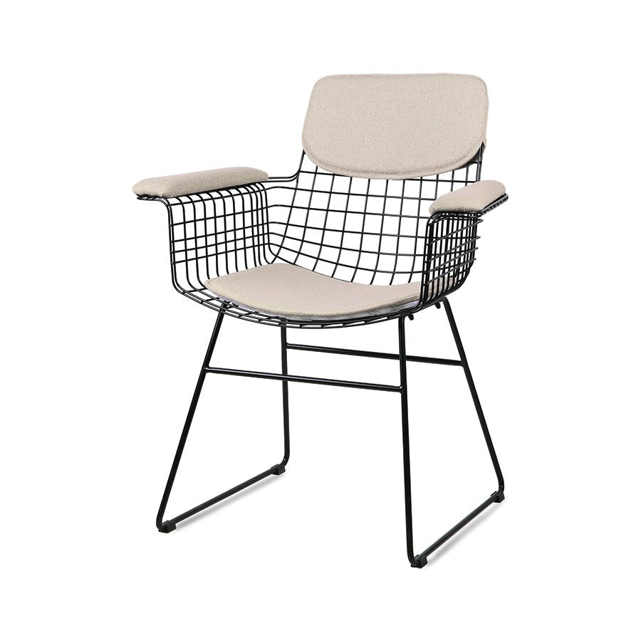 HKliving Sitzkissen WIRE ARMCHAIR Comfort kit sand | 39x46x1,5cm - Sir Henrys