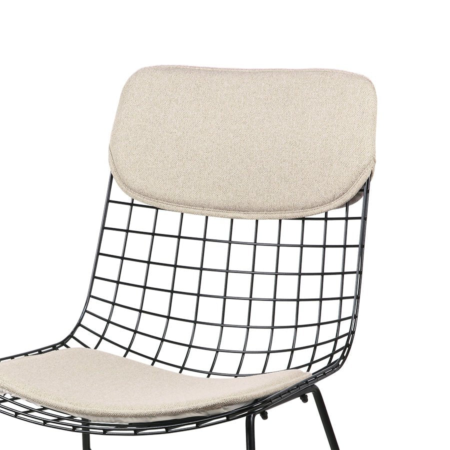 HKliving Sitzkissen WIRE CHAIR Comfort kit sand | 37x42x1,5cm - Sir Henrys