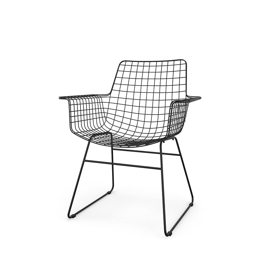 HKliving Stuhl WIRE ARMCHAIR BLACK schwarz | 72x56x86cm - Sir Henrys