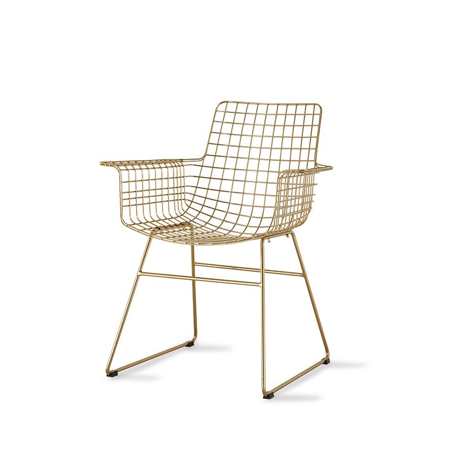 HKliving Stuhl WIRE ARMCHAIR GOLD gold | 72x56x86cm - Sir Henrys