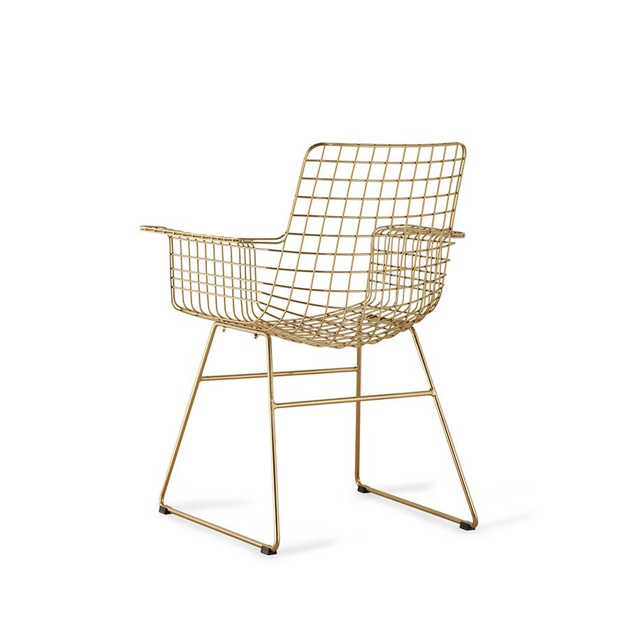 HKliving Stuhl WIRE ARMCHAIR GOLD gold | 72x56x86cm - Sir Henrys