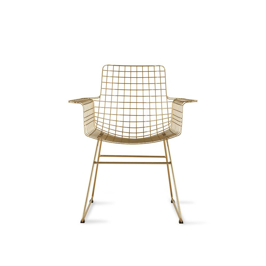 HKliving Stuhl WIRE ARMCHAIR GOLD gold | 72x56x86cm - Sir Henrys