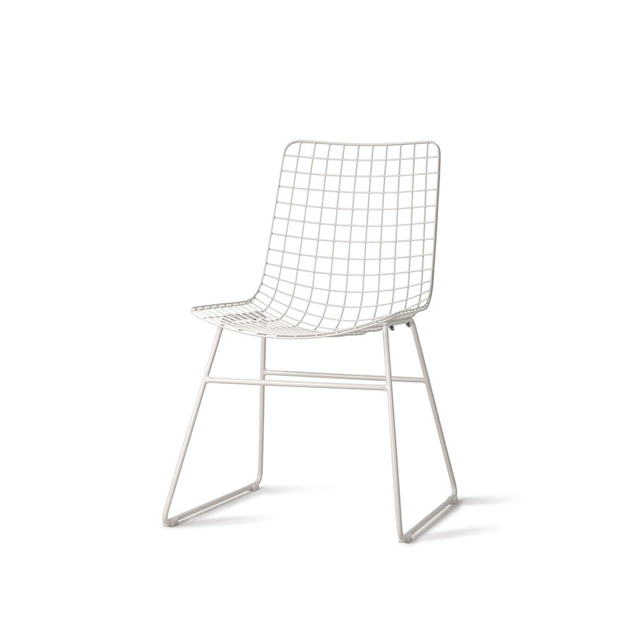 HKliving Stuhl WIRE CHAIR WHITE weiß | 47x54x86cm - Sir Henrys