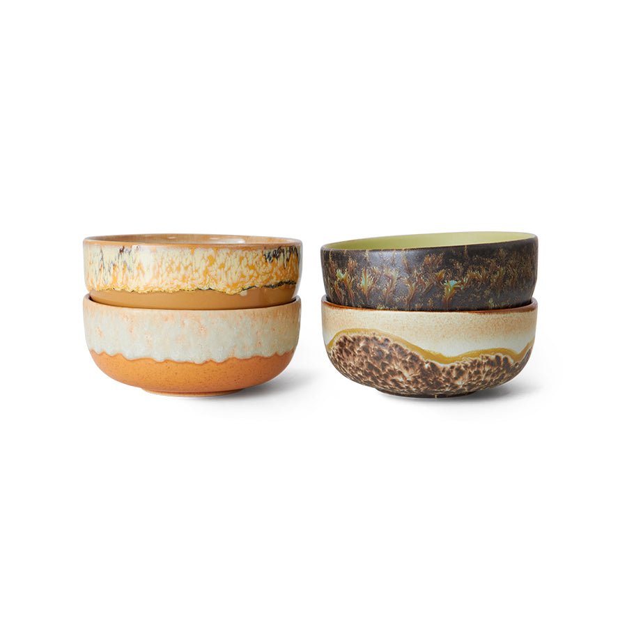 HKliving Tapas Bowls DRIFT 70's bunt 4er Set | Ø 11cm H 5cm - Sir Henrys