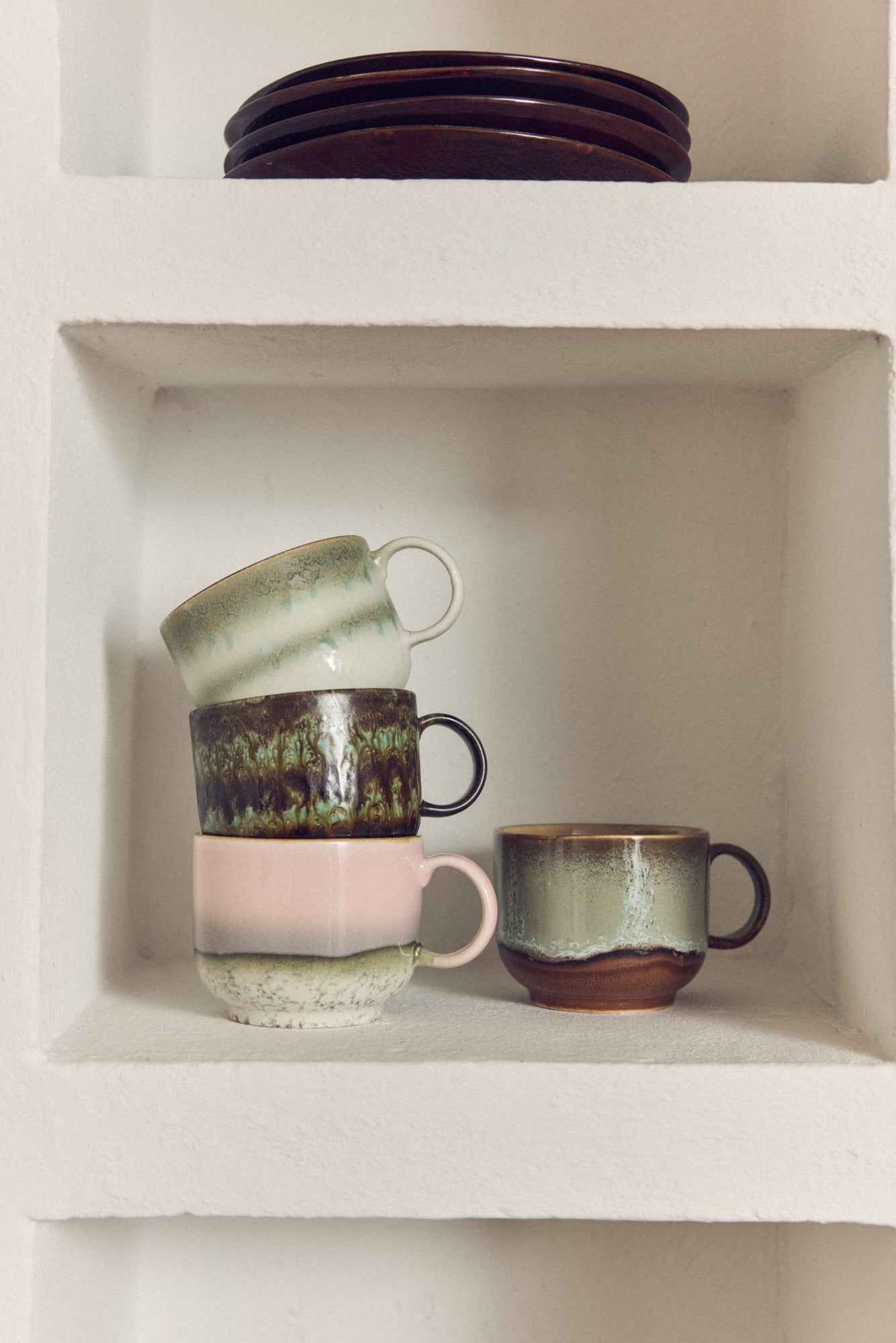 HKliving Tasse Tea Cups NOVA 70s Ceramics bunt 2er Set | 14,2x10,4x8,3cm - Sir Henrys