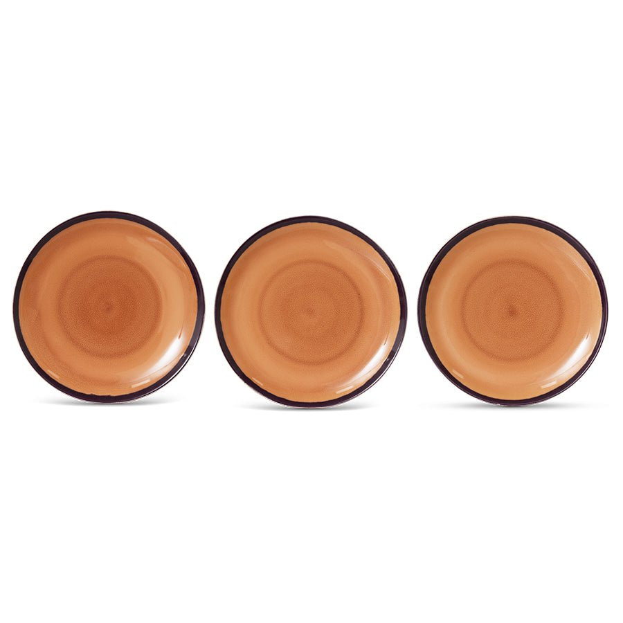 HKliving Teller BEDROCK 70s Ceramics bunt 2er Set | Ø27,5x2cm - Sir Henrys