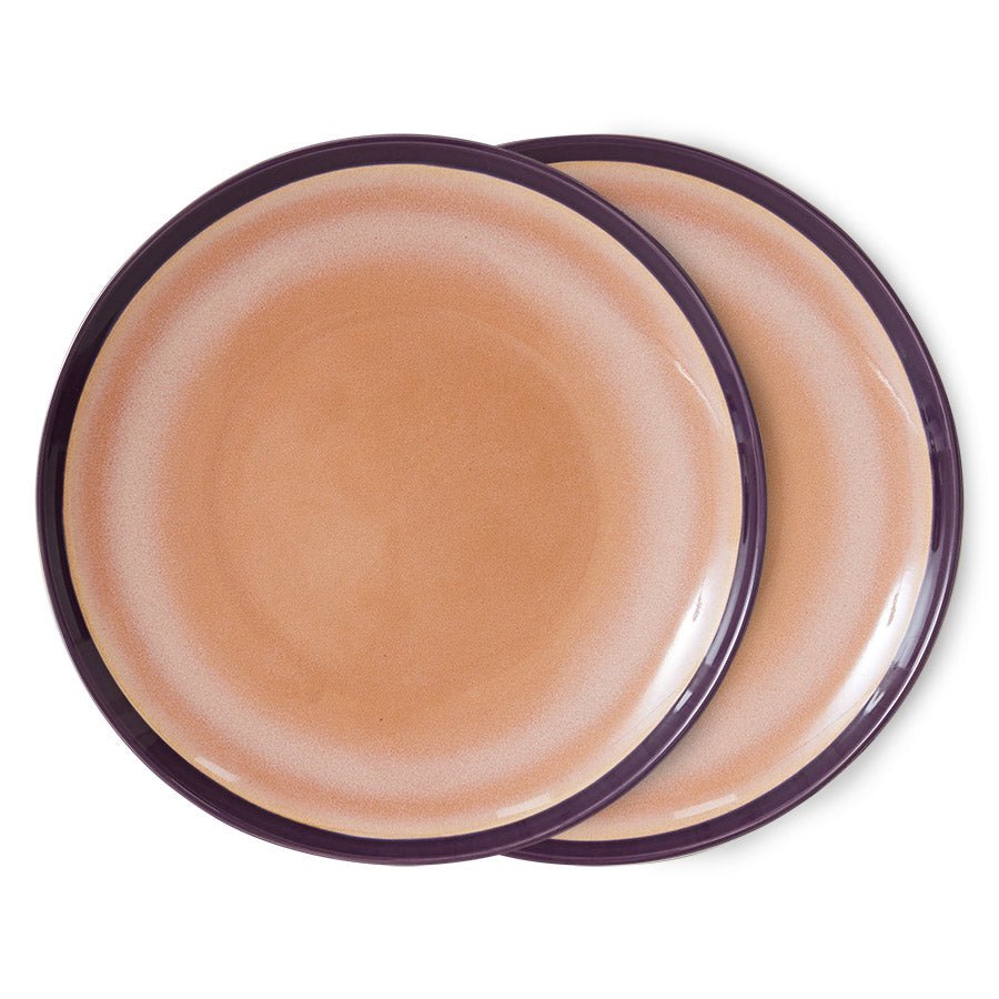 HKliving Teller BEDROCK 70s Ceramics bunt 2er Set | Ø27,5x2cm - Sir Henrys