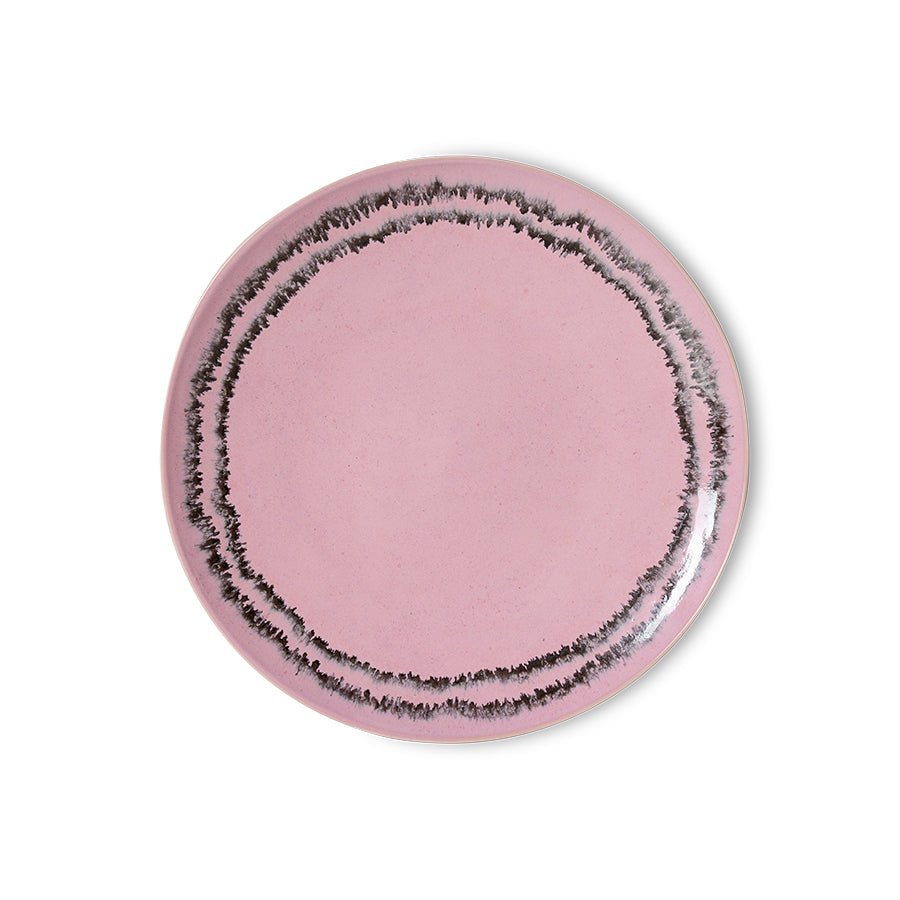 HKliving Teller BUBBLE 70s Ceramcs pink 2er Set | 27,5x27,5x2cm - Sir Henrys