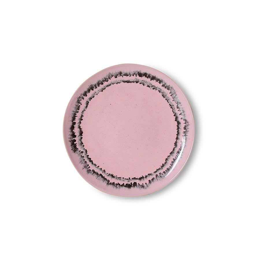 HKliving Teller Kuchenteller BLASE 70s Ceramics rosa 2er Set | 17,5x17,5x2cm - Sir Henrys
