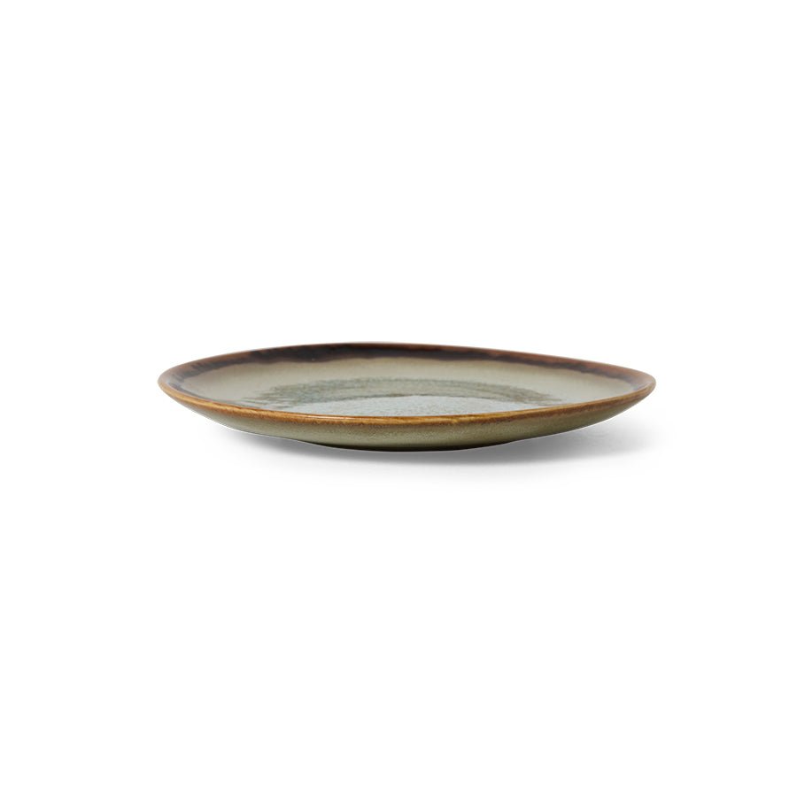 HKliving Teller Kuchenteller CONTRAST 70s Ceramics bunt 2er Set | Ø17,5x2cm - Sir Henrys