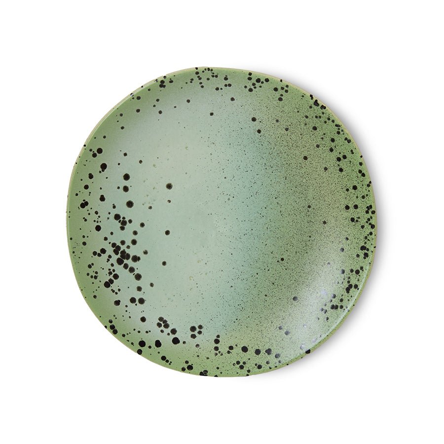 HKliving Teller Kuchenteller FLECK 70s ceramics hellgrün 2er Set | Ø22x2cm - Sir Henrys