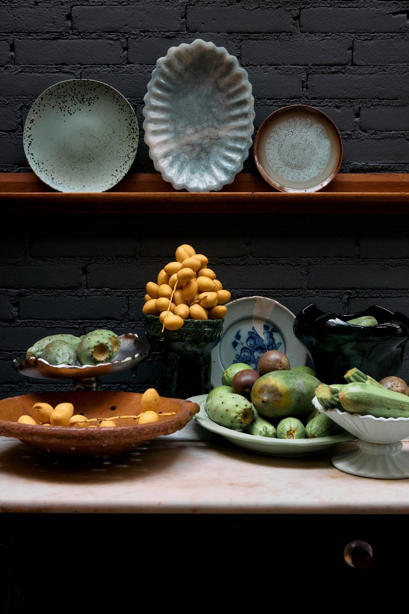 HKliving Teller Kuchenteller FLECK 70s ceramics hellgrün 2er Set | Ø22x2cm - Sir Henrys