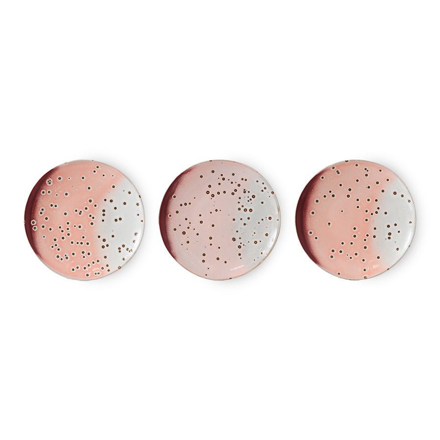 HKliving Teller Kuchenteller LYCHEE 70s Ceramics bunt 2er Set | Ø17,5x2cm - Sir Henrys