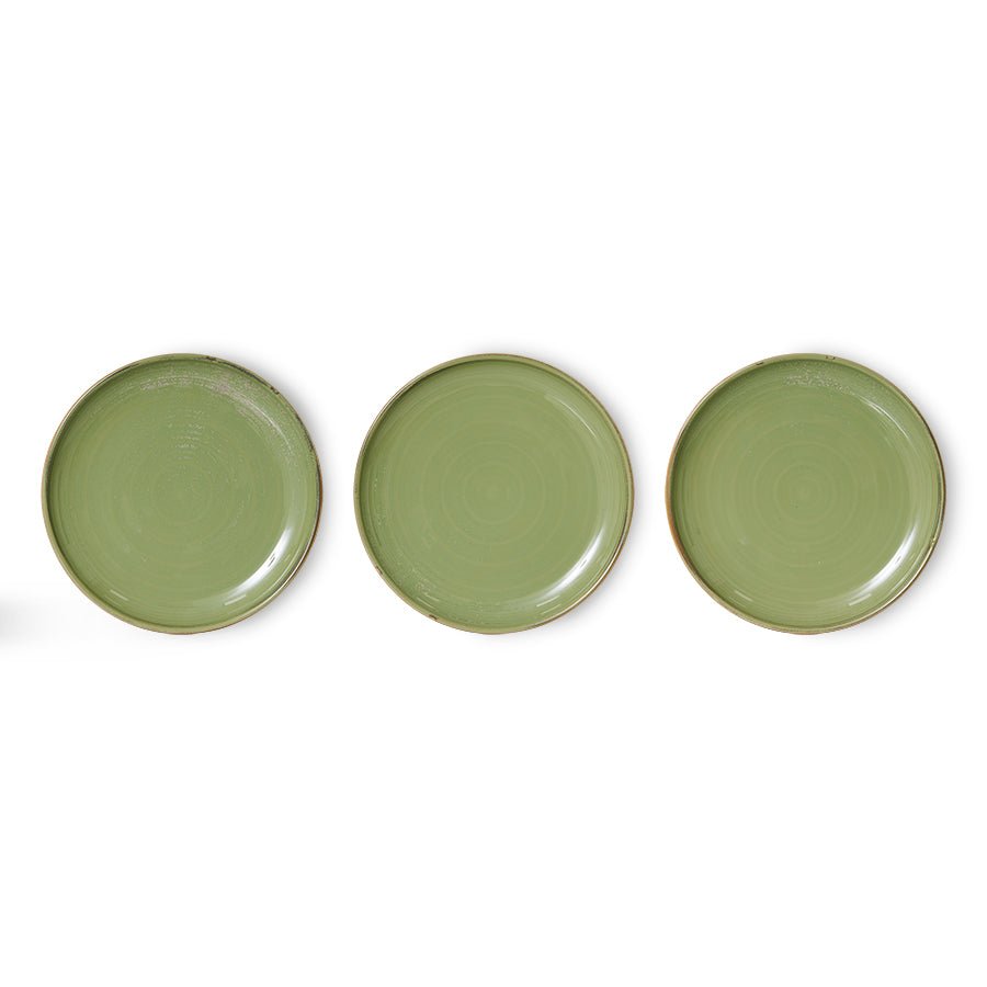 HKliving Teller Kuchenteller MOSS GREEN Chef Ceramics hellgrün | Ø20x2,8cm - Sir Henrys