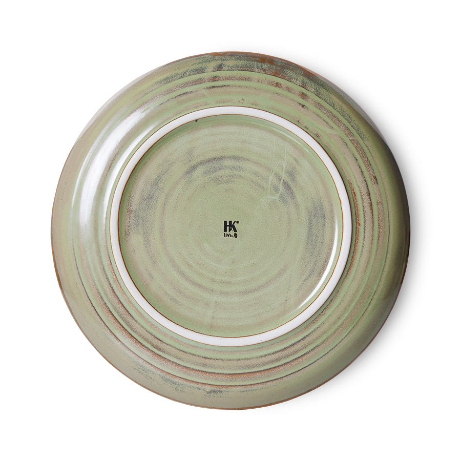 HKliving Teller Kuchenteller MOSS GREEN Chef Ceramics hellgrün | Ø20x2,8cm - Sir Henrys