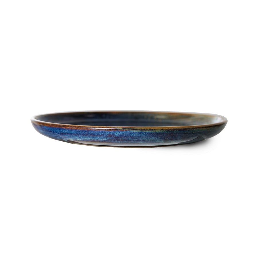 HKliving Teller Kuchenteller RUSTIC BLUE Chef Ceramics blau | Ø20x2,8cm - Sir Henrys