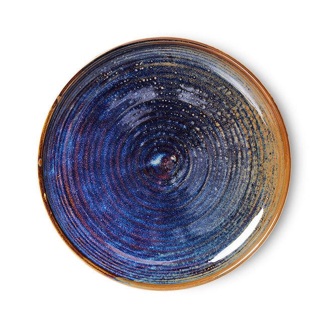 HKliving Teller Kuchenteller RUSTIC BLUE Chef Ceramics blau | Ø20x2,8cm - Sir Henrys