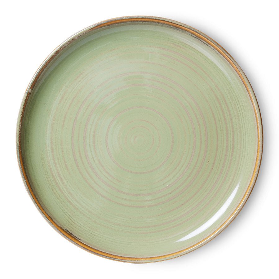 HKliving Teller MOSS GREEN Chef Ceramics hellgrün | Ø26x3cm - Sir Henrys