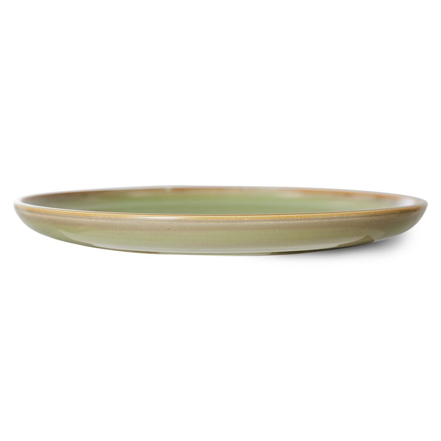 HKliving Teller MOSS GREEN Chef Ceramics hellgrün | Ø26x3cm - Sir Henrys