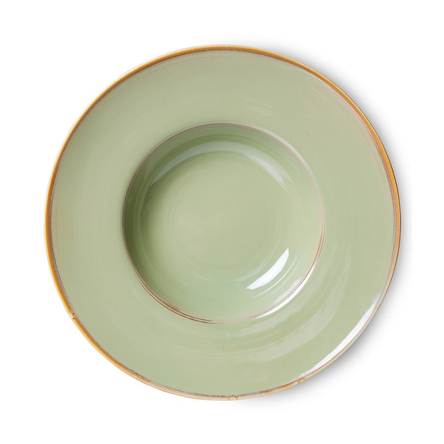 HKliving Teller Pastateller MOSS GREEN Chef Ceramics hellgrün | Ø28x5,8cm - Sir Henrys