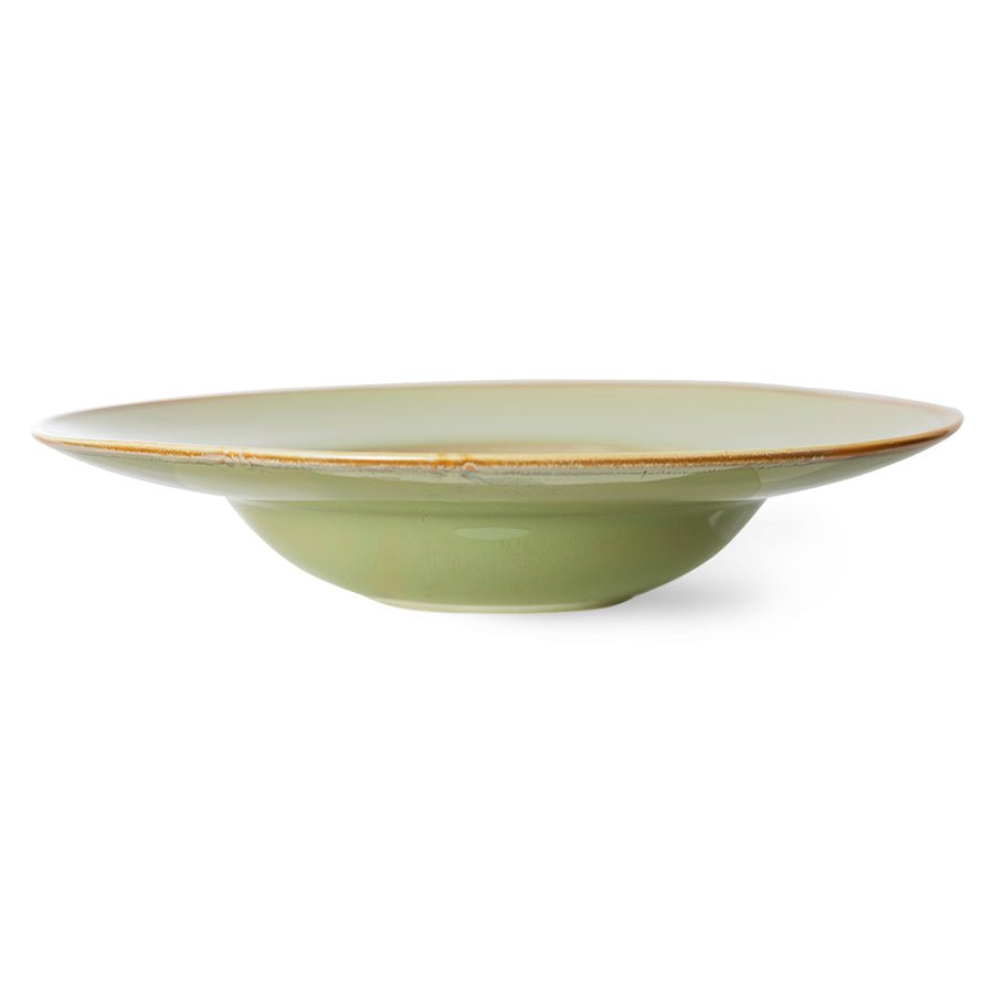 HKliving Teller Pastateller MOSS GREEN Chef Ceramics hellgrün | Ø28x5,8cm - Sir Henrys