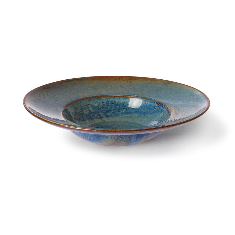 HKliving Teller Pastateller RUSTIC BLUE Chef Ceramics blau | Ø28,5x5,8cm - Sir Henrys