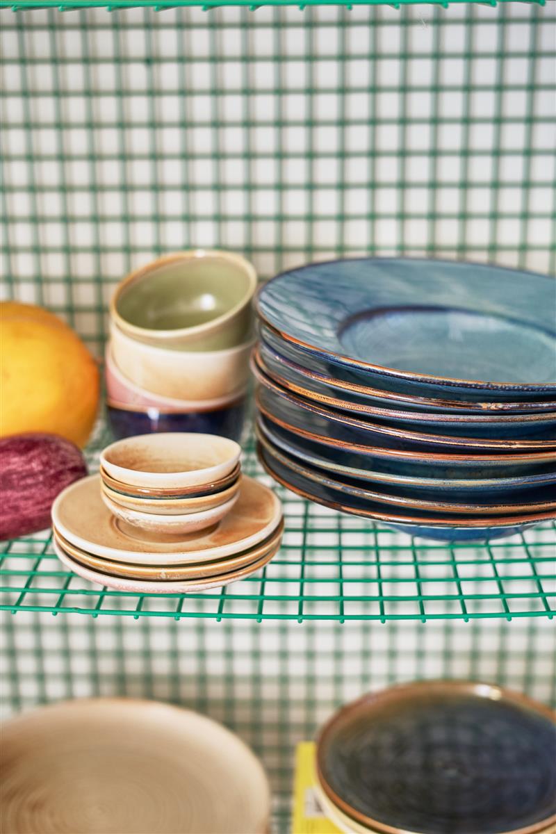HKliving Teller Pastateller RUSTIC BLUE Chef Ceramics blau | Ø28,5x5,8cm - Sir Henrys